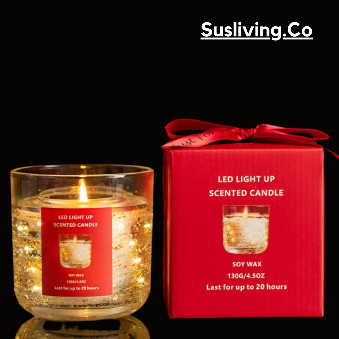 Valentine's Choice Soy Wax Scented Candle Solar Led Aromatherapy RED ROSE