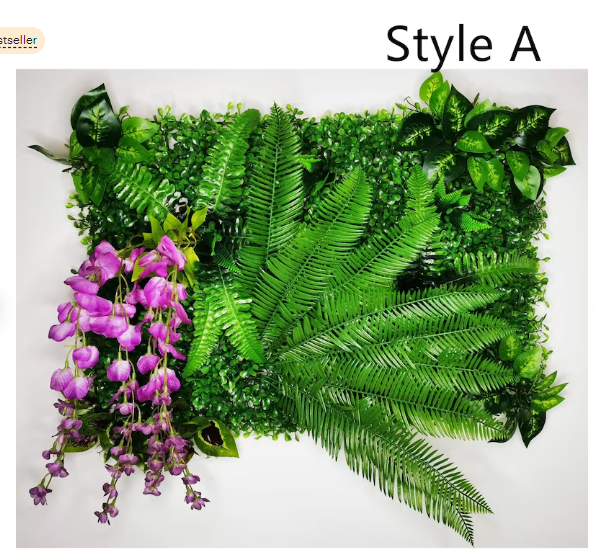 Artificial Plant Flowers Wall Grass Panel Mixed Grass Mat Wall Decoration Grass Artificial leaf