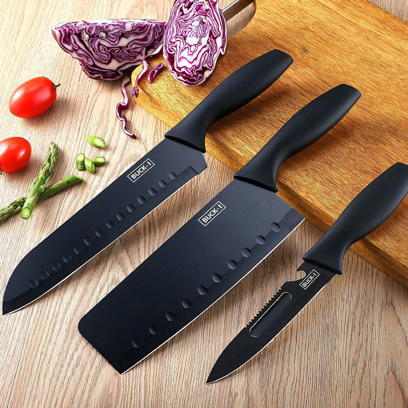 BUCK-1 Multifunction Camping Kitchen Knife Set with chopping board