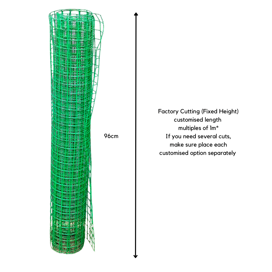 Plastic Garden Fencing 96cm x 35mm x35mm PVC Coated Fence Mesh Artificial Grass Grid