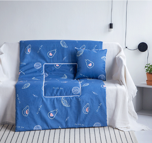 Throw Blanket-Travel Couch Car Pillow Blanket 40cm & 50cm Combo Blue Avocado