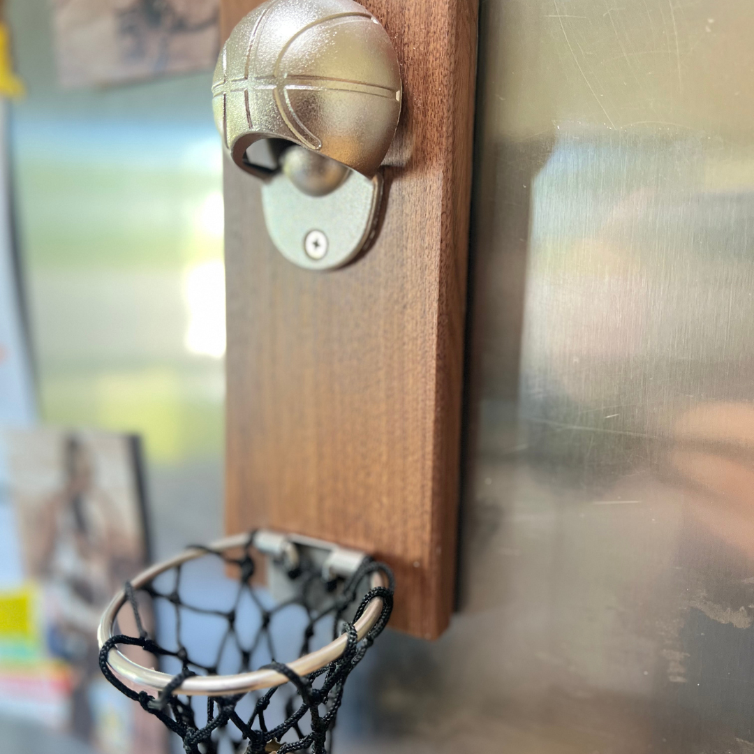 Wall Mounted Retro Mahogany Wood Stainless Steel Bottle Opener with Catcher Bar Gadget