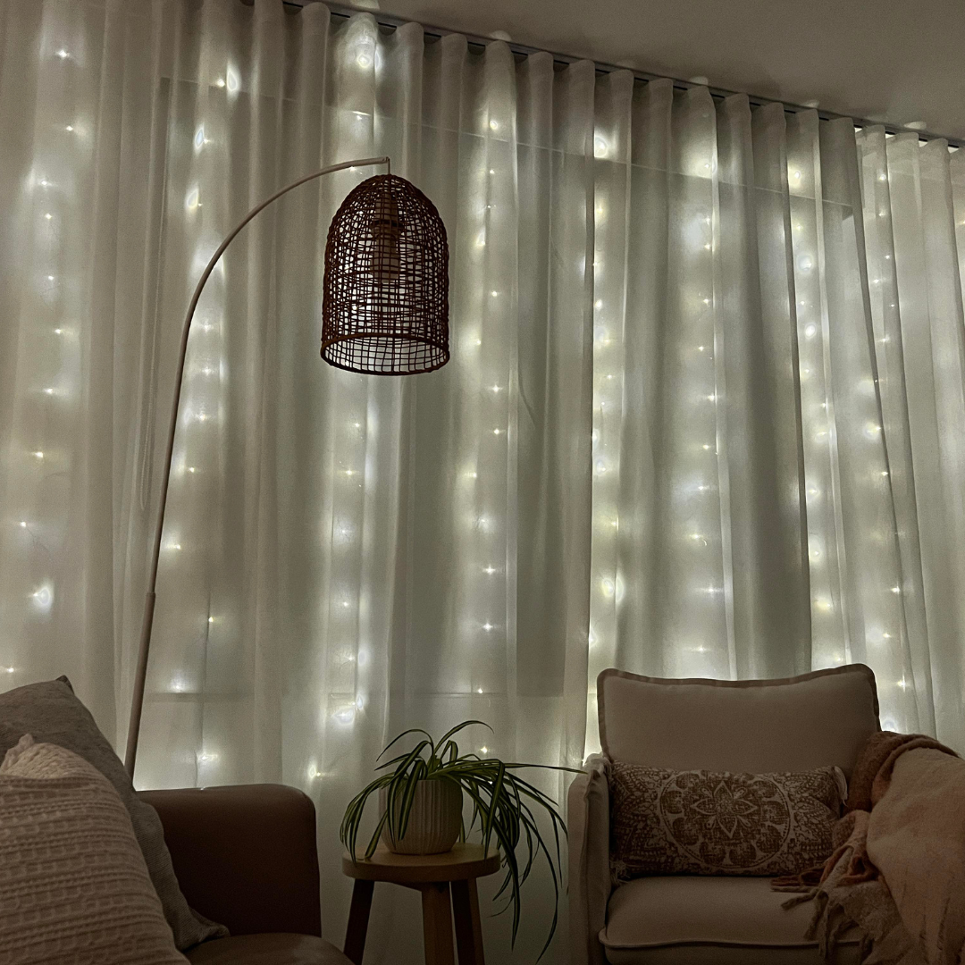 Susliving LED Curtain Fairy String Lights Remote Controlled USB Connection