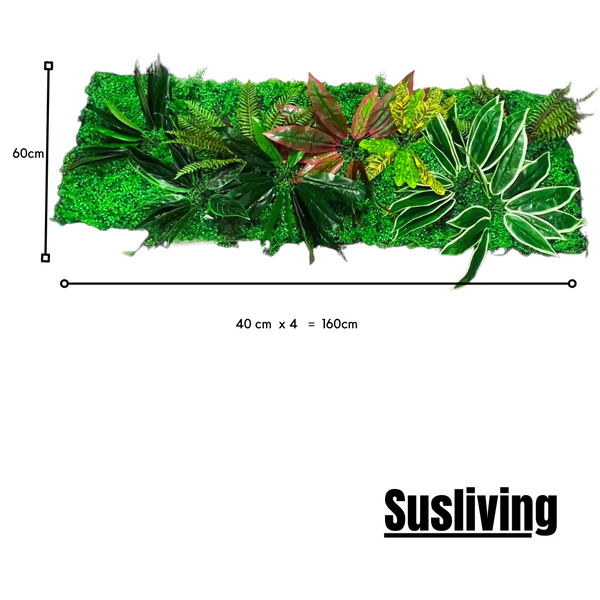 Susliving Designer Featured Artificial Grass Panel Autumn Feel 24.6 Inch by 63 inch