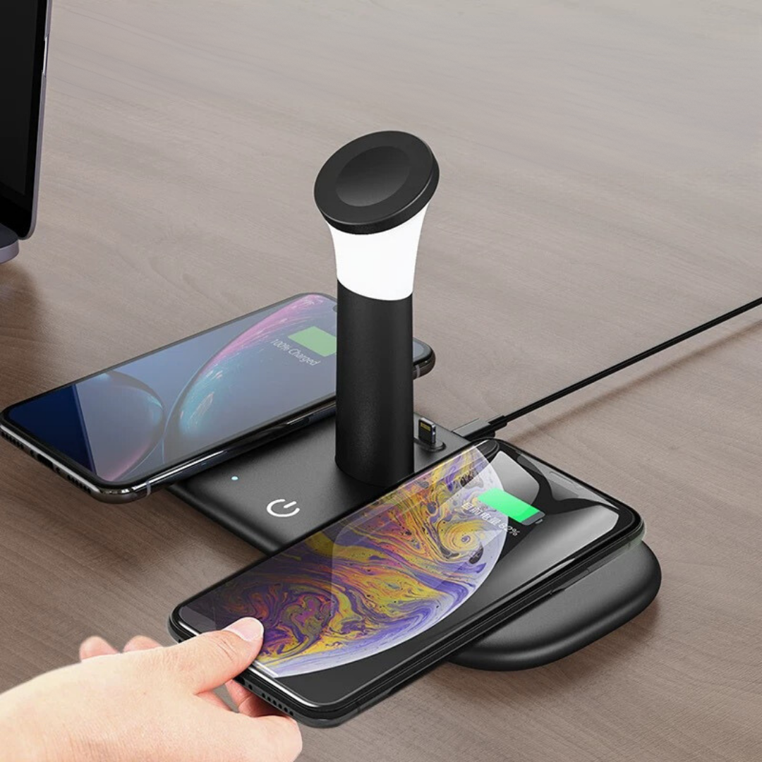 5 In 1 Wireless Fast Charging Station Night Light for Smartphone