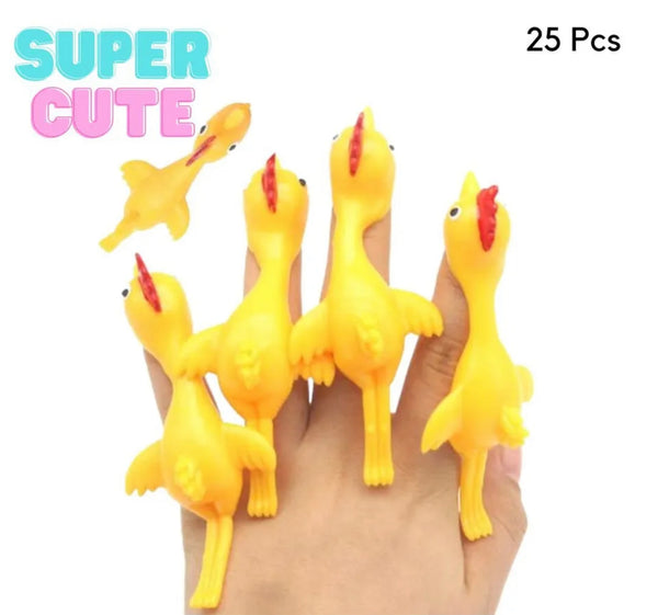 Stress relief Stretchy Chick Fidget Flying Slingshot 25 pcs pack