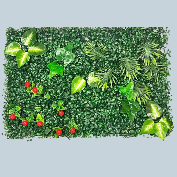 Eucalyptus Mix Cherry Premium Artificial Faux Grass Vertical Wall Panel 40 by 60cm