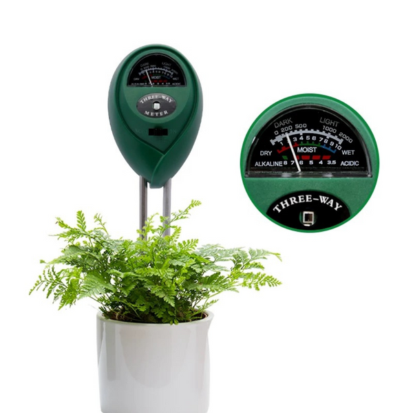 3 in 1 Soil PH Water Moisture Tester Olive Green