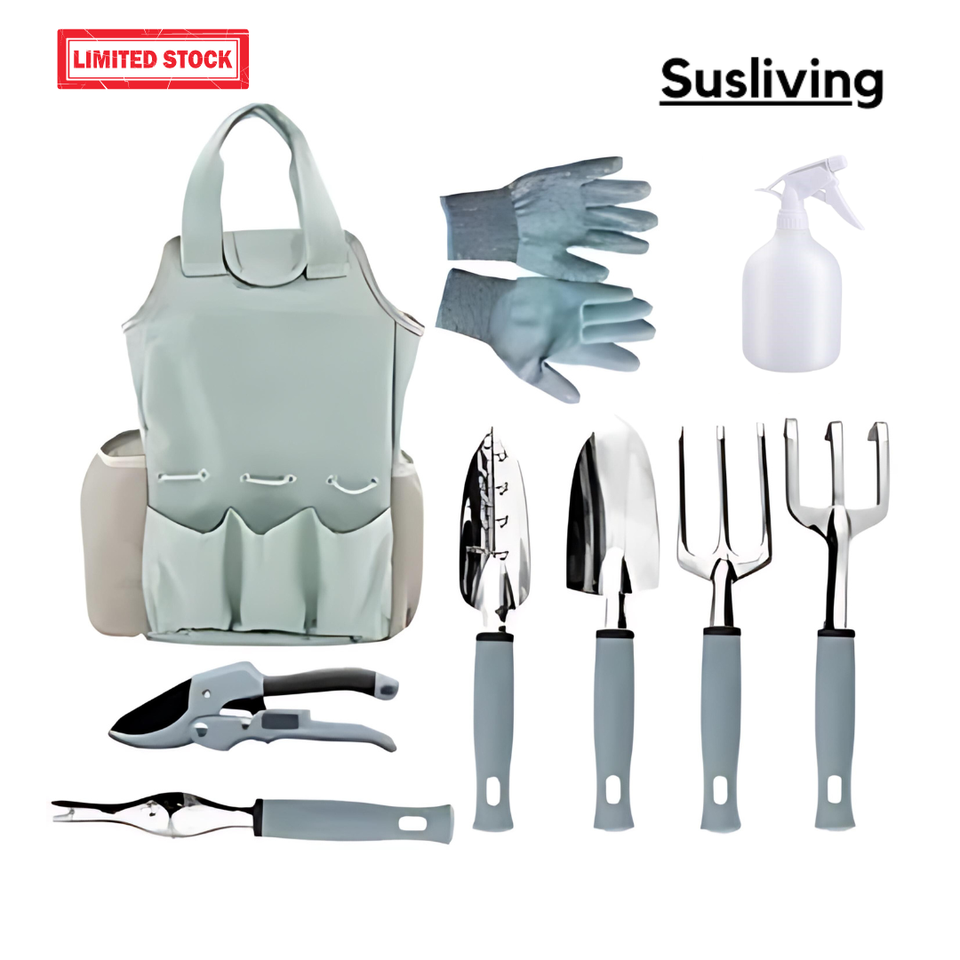 9PCs Premium Garden Tool Bag Gift Set By Susliving