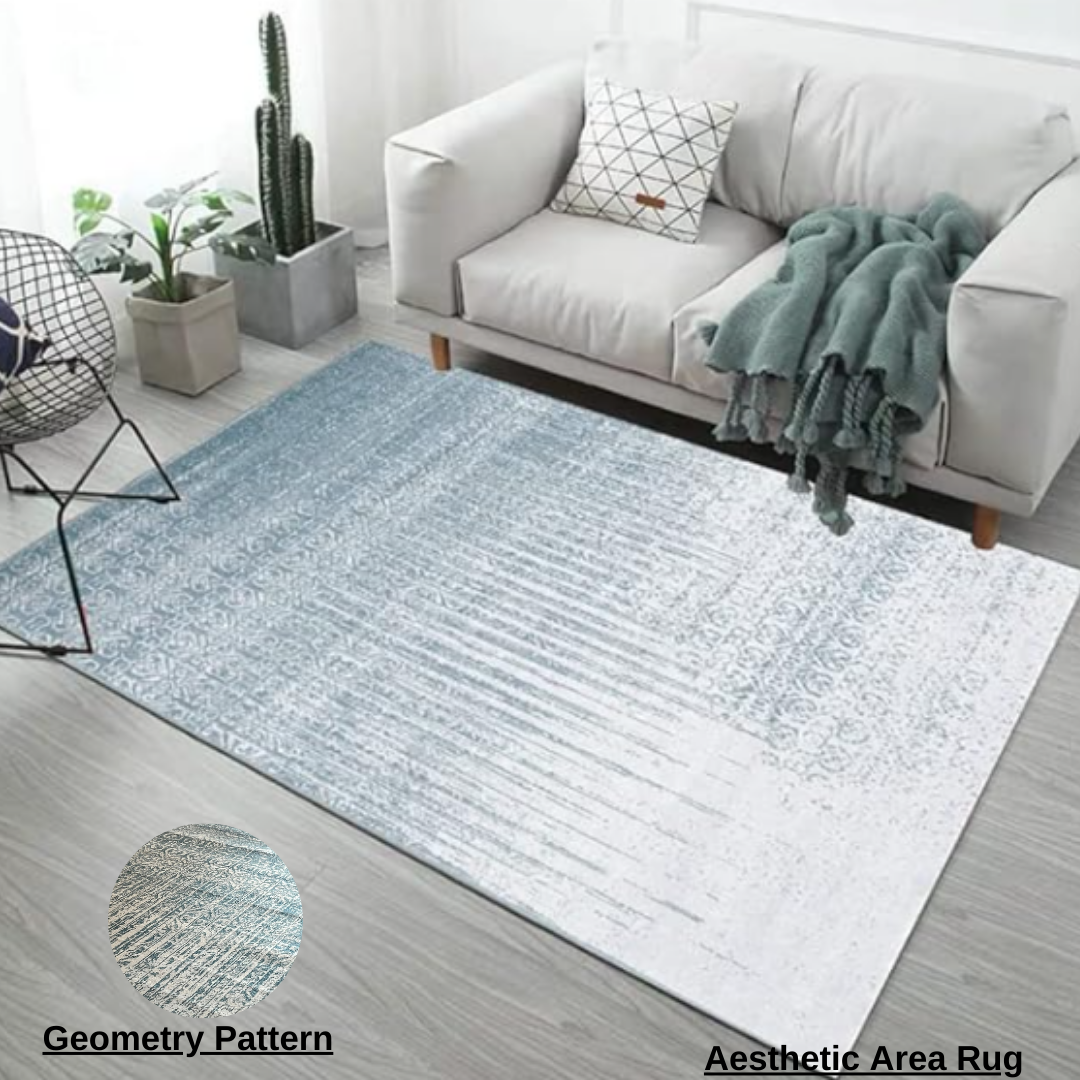 Fading Blue Designer & Nordic Style Artistic Carpet