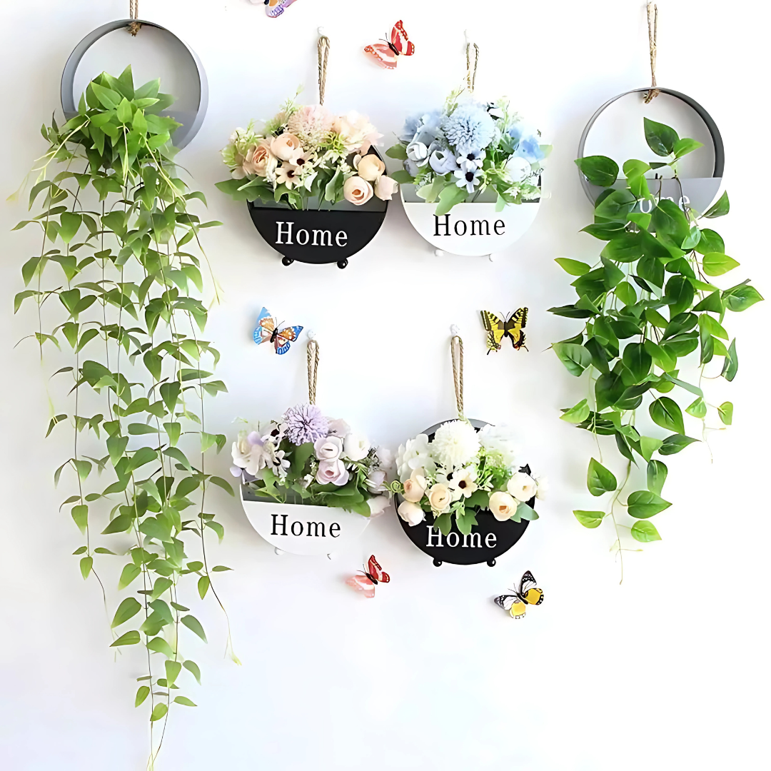 Nordic Home Faux Flower Wall Hanging Plant Garland Set