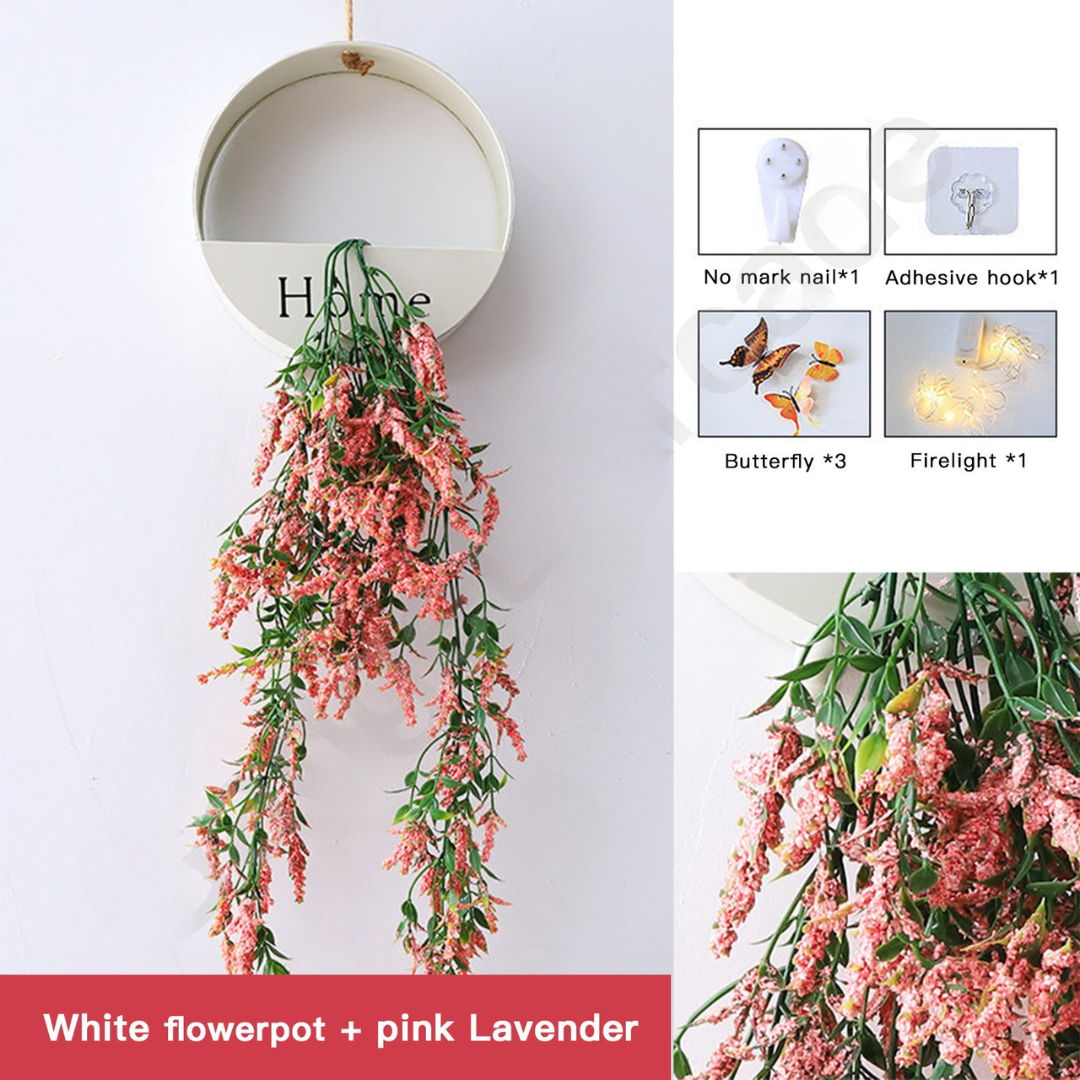 Nordic Home Faux Flower Wall Hanging Plant Garland Set