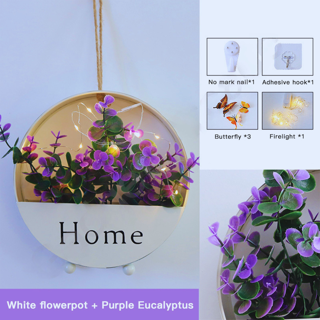 Nordic Home Faux Flower Wall Hanging Plant Garland Set