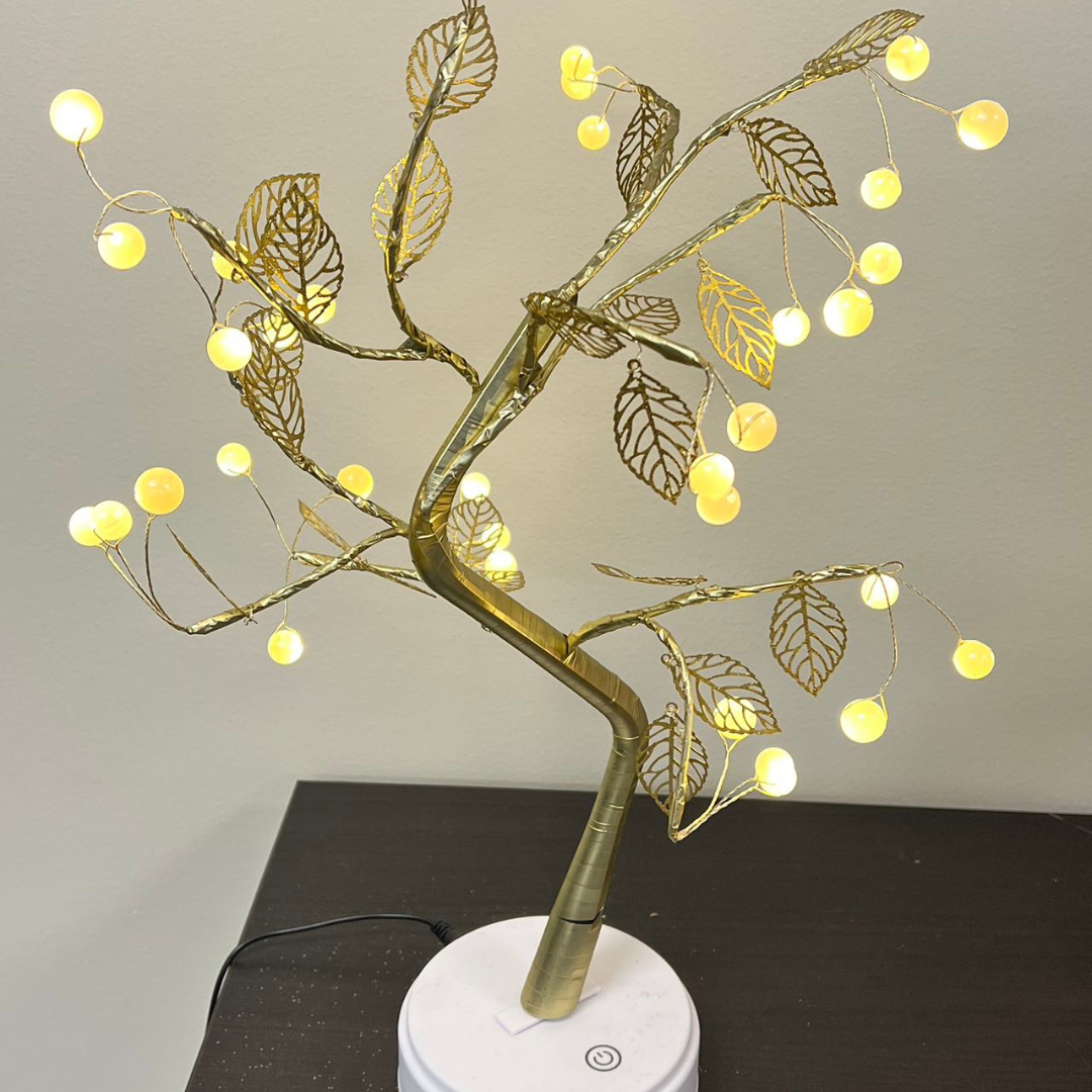 Pearl Golden Leaf Tree Light with usb charger