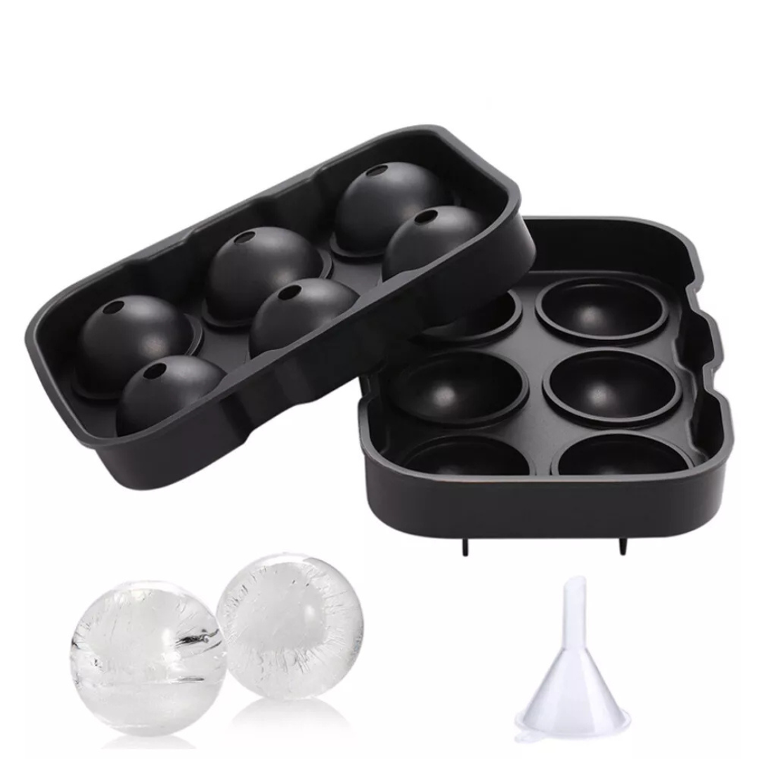 Large Round Ball mould Grid of six Ice Tray