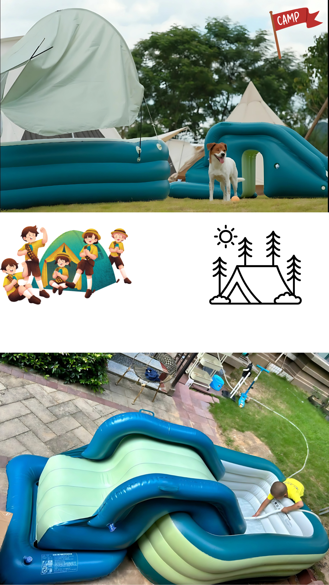 Morandi Green Inflatable Water Slide By Susliving