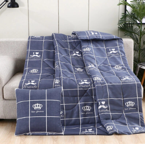 Throw Blanket Sets-Travel Couch Car Pillow Blanket 40cm & 50cm Combo Crown Blue