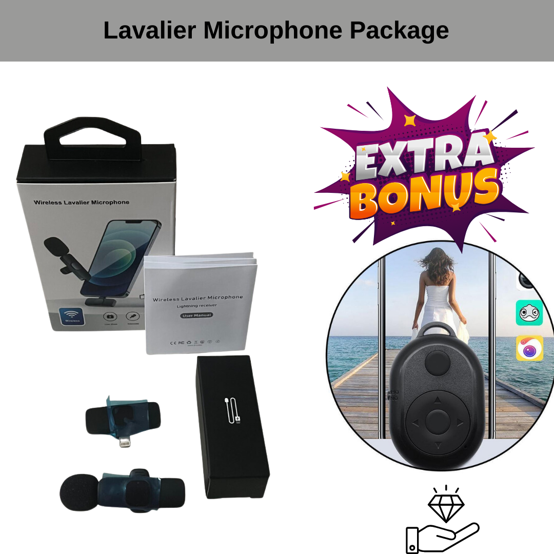 Susliving Wireless Lavalier Receiver Mic iOS & Android Live Streaming For Vlogging Content Creator