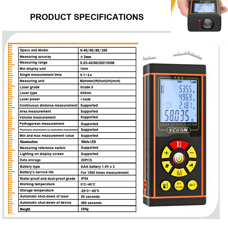 Digital Laser Distance Meter Measure