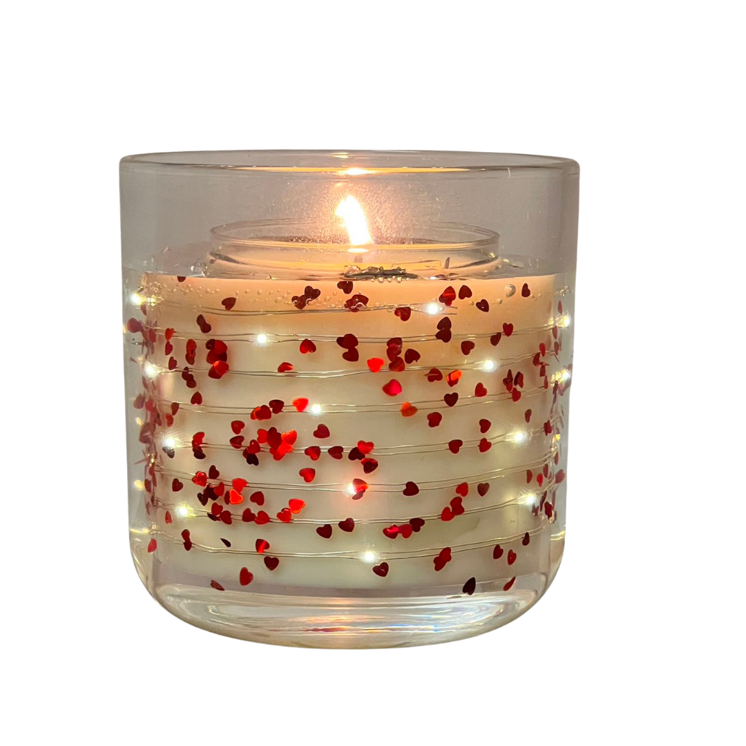 Valentine's Choice Soy Wax Scented Candle Solar Led Aromatherapy RED ROSE