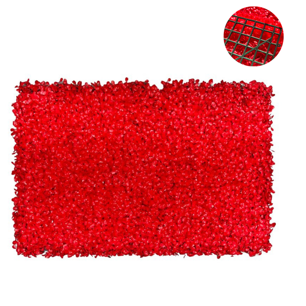 10PCs 40x60 Red UV Proof Artificial Faux Boxwood Grass Vertical Wall Panel