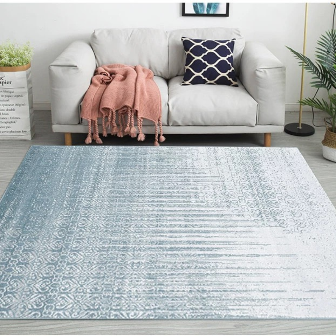 Fading Blue Designer & Nordic Style Artistic Carpet