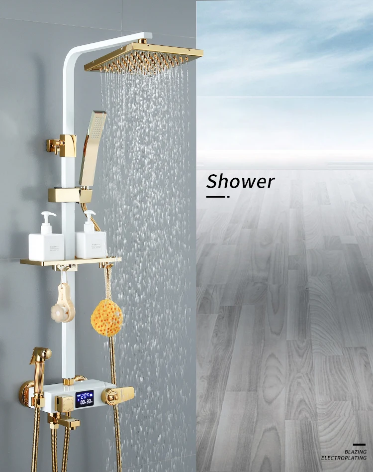 Premium Smart Sensor Bath Multifunctional Shower Set with LED Thermo Display Indoor & Outdoor