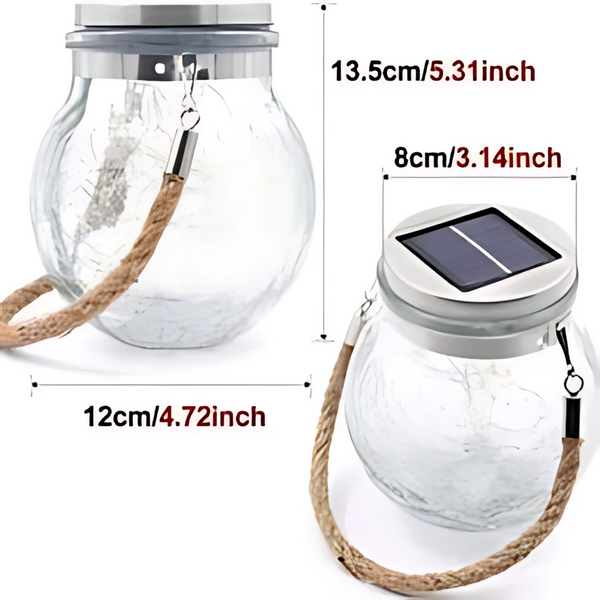 6PCs Combo Susliving Fairy LED string Solar Hanging Light Crack Glass Lantern