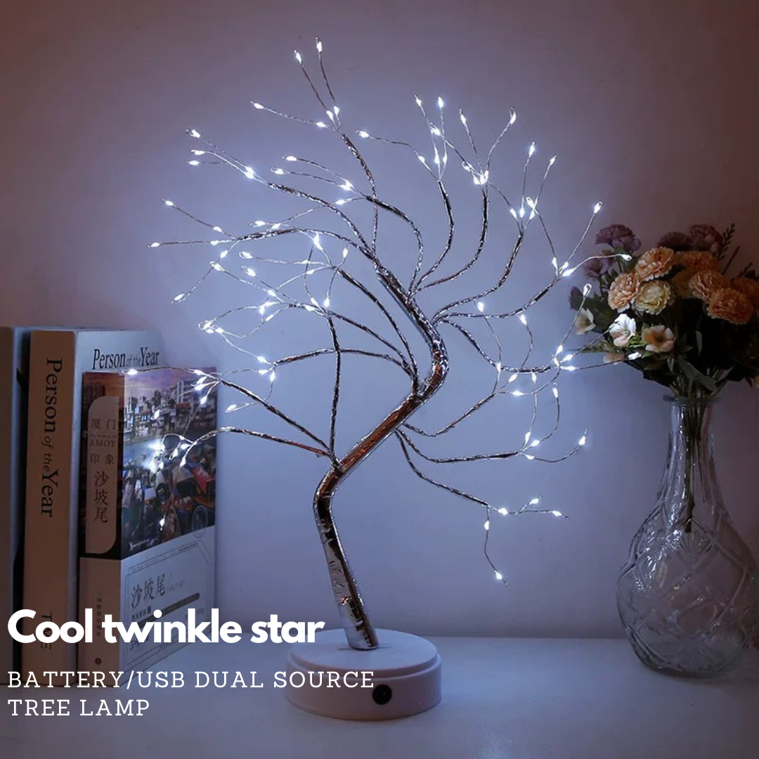 Desk Lamp Tree Lights USB Connection Night Light Two Way Battery Cable Portable