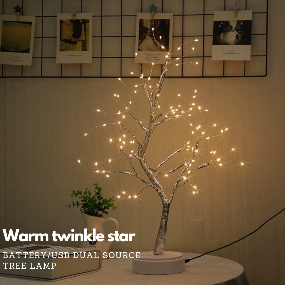 Desk Lamp Tree Lights USB Connection Night Light Two Way Battery Cable Portable