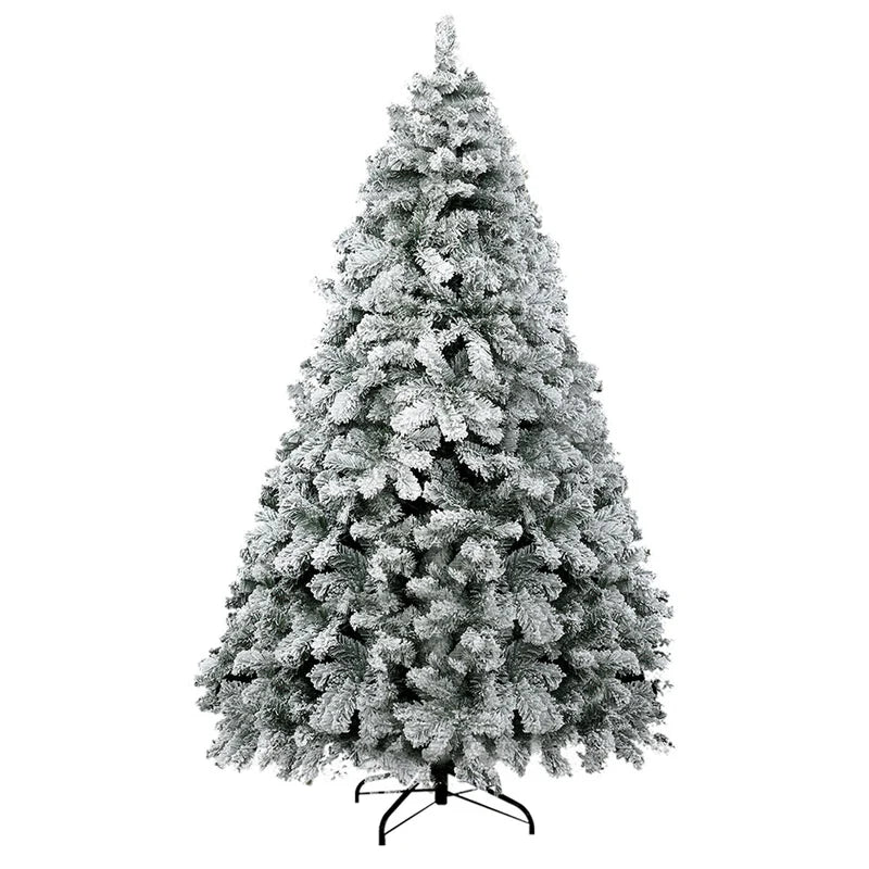 8ft 2.4m Jingle Jollys Snowy Flocked Christmas Tree with 1291 Tips Festive Xmas