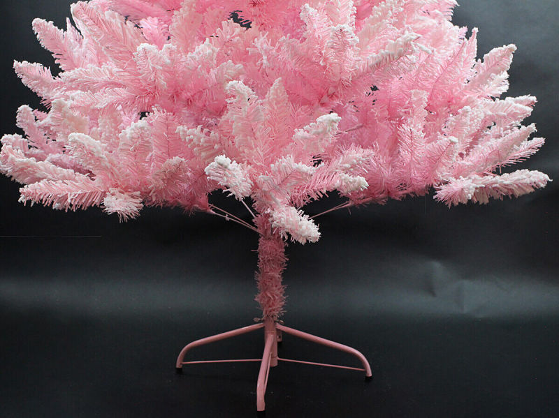 Susliving Pinkish Flocked Snow 6FT 1.80m Fairy Tree Pink Xmas