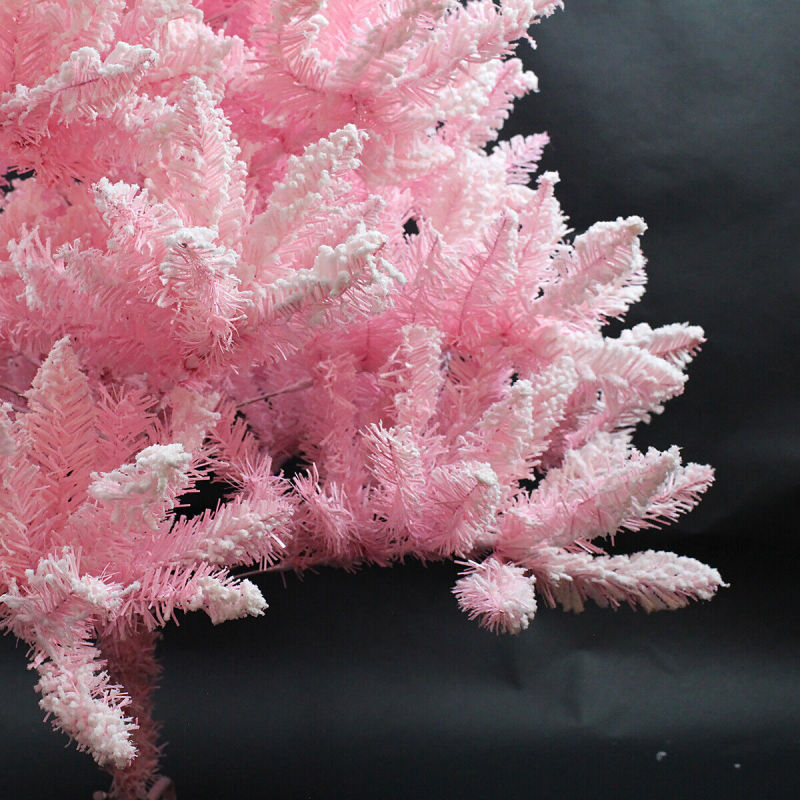 Susliving Pinkish Flocked Snow 6FT 1.80m Fairy Tree Pink Xmas