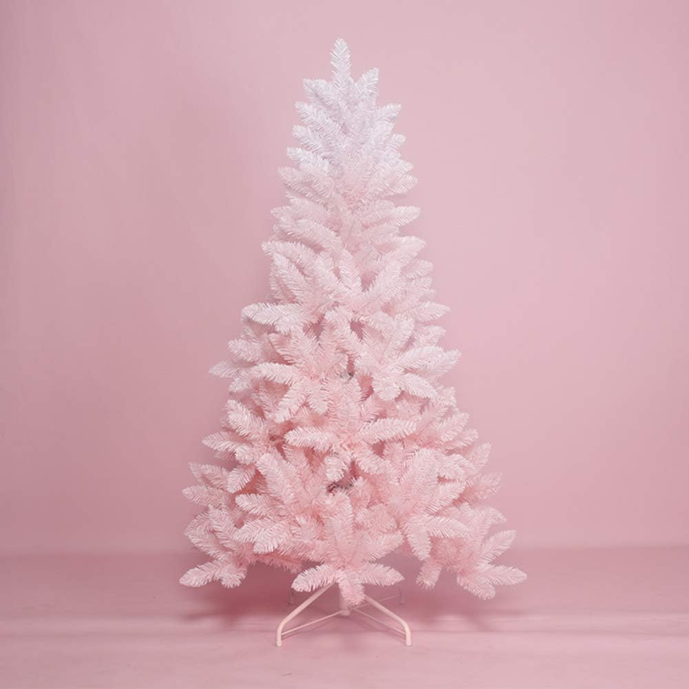 Susliving 7FT Xmas TREE Cherry Blossom Pinkish 2.10m Christmas Fairy Tree White Tips