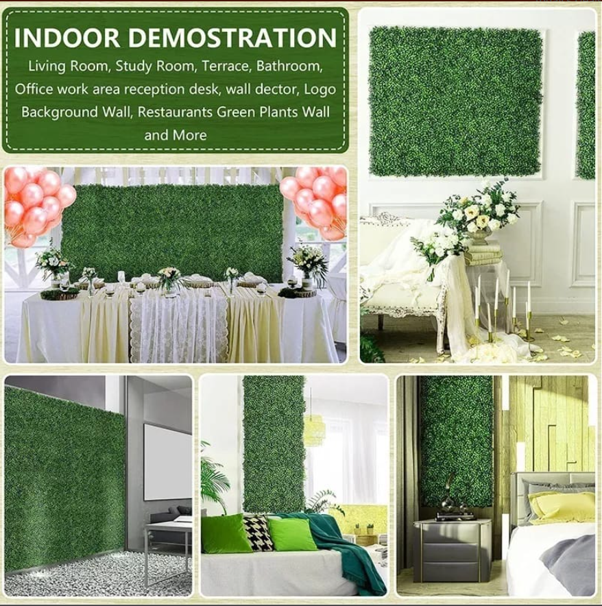 Susliving UV Proof Artificial Faux Boxwood Panel 40 by 60cm Vertical Grass Wall