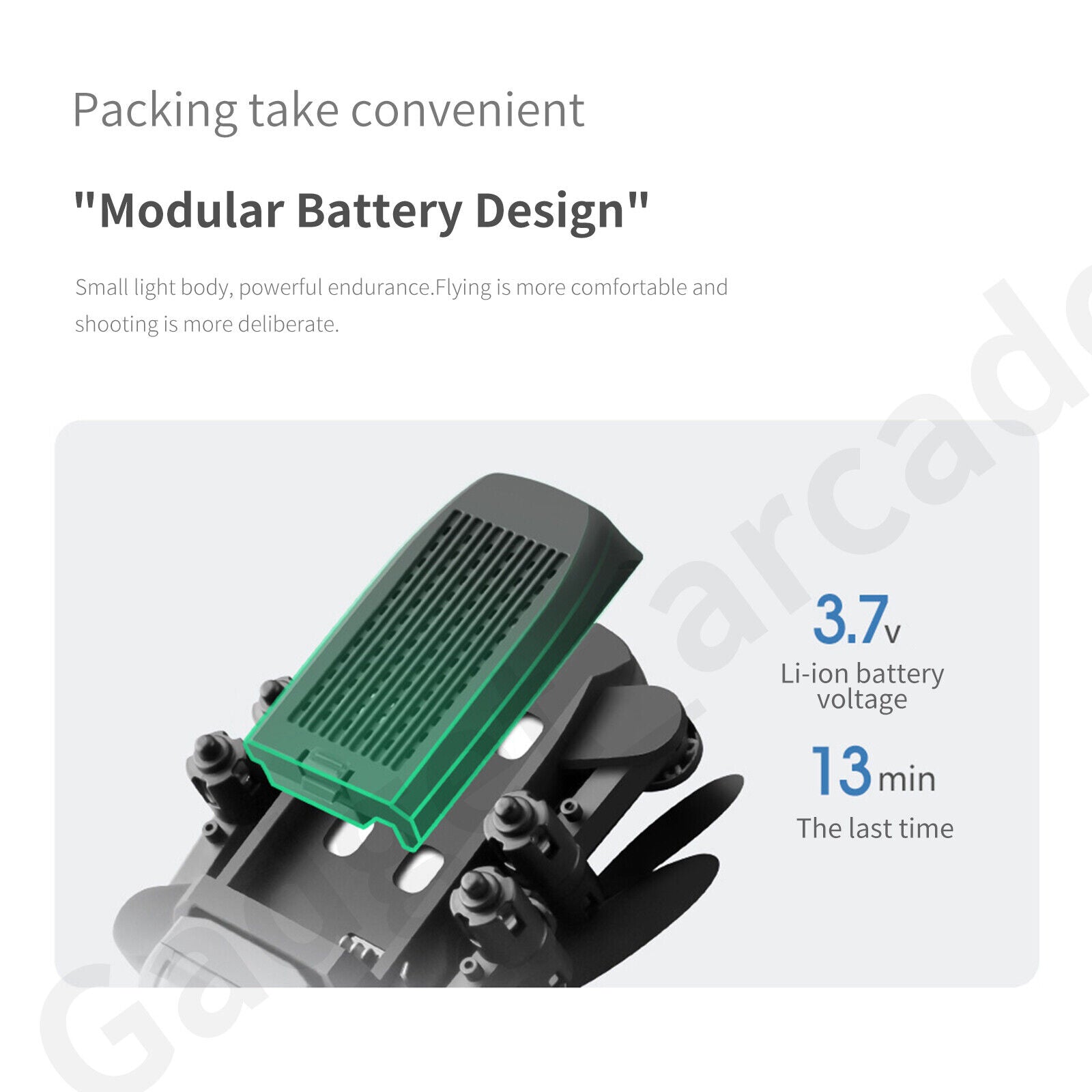 LS-Mini Quadcopter Practice Drone Battery Grey