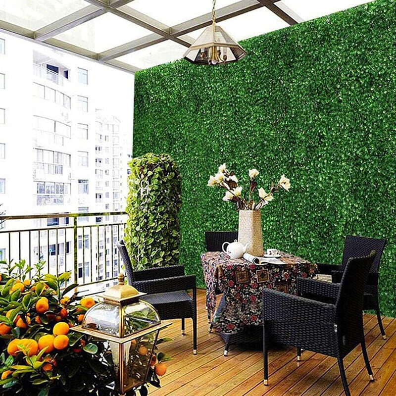 Susliving UV Proof Artificial Faux Boxwood Panel 40 by 60cm Vertical Grass Wall