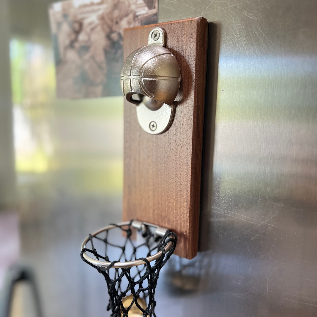 Wall Mounted Retro Mahogany Wood Stainless Steel Bottle Opener with Catcher Bar Gadget
