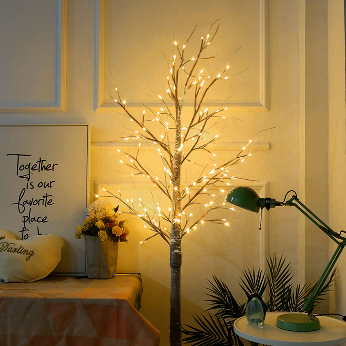 Xmas Simulation Snow Tree Light LED Christmas Branch Festival Home Garden Celebr - Gadget arcade