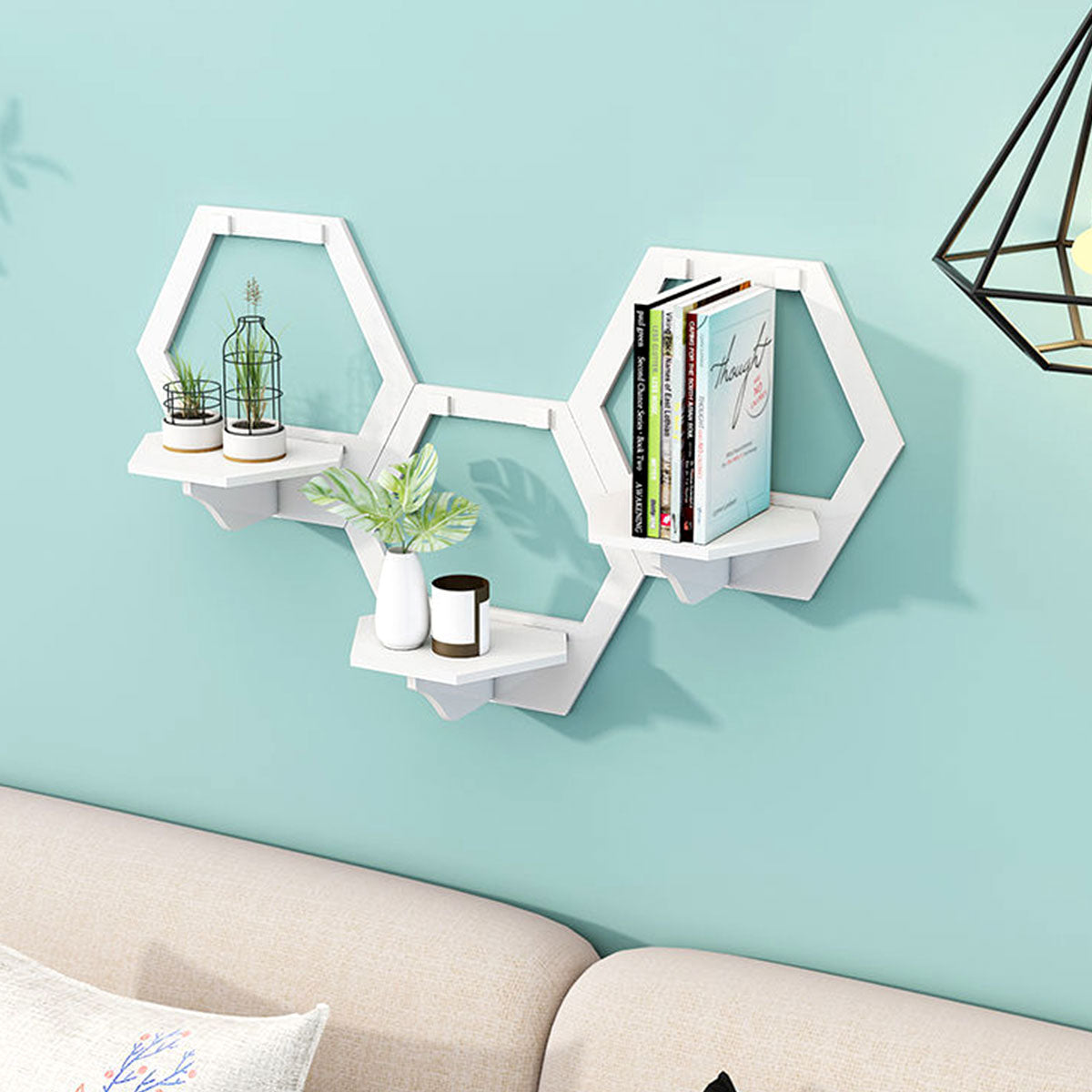 Floating Wall Shelf Set Mount Storage Book Shelf Display Storage Pot Rack Case - Gadget arcade