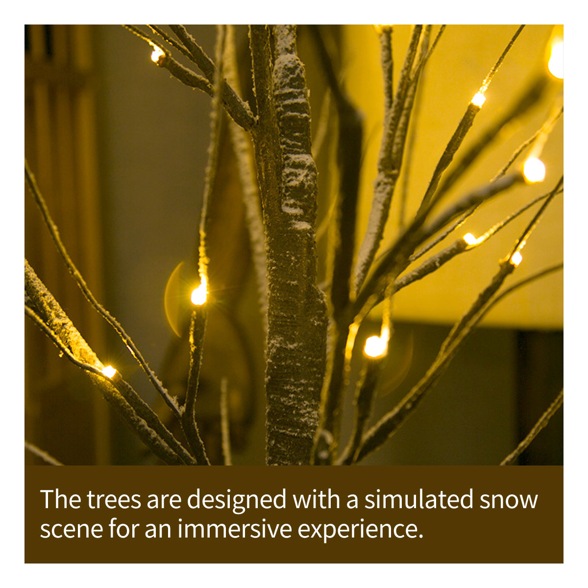 Xmas Simulation Snow Tree Light LED Christmas Branch Festival Home Garden Celebr - Gadget arcade