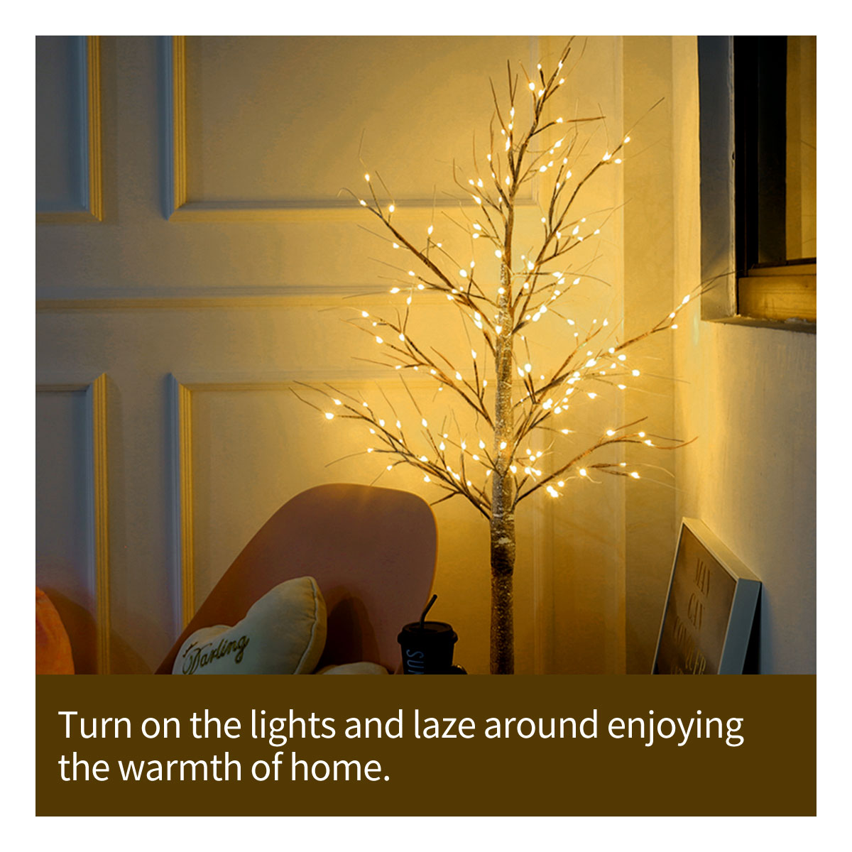 Xmas Simulation Snow Tree Light LED Christmas Branch Festival Home Garden Celebr - Gadget arcade