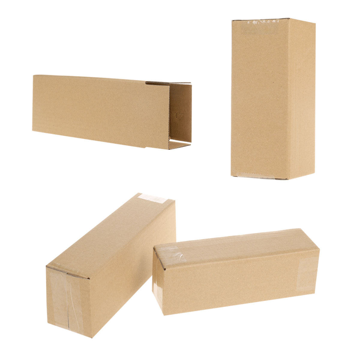 20x Long Tube Carton Mailing Box 310 x 65 x 65mm Brown - Gadget arcade