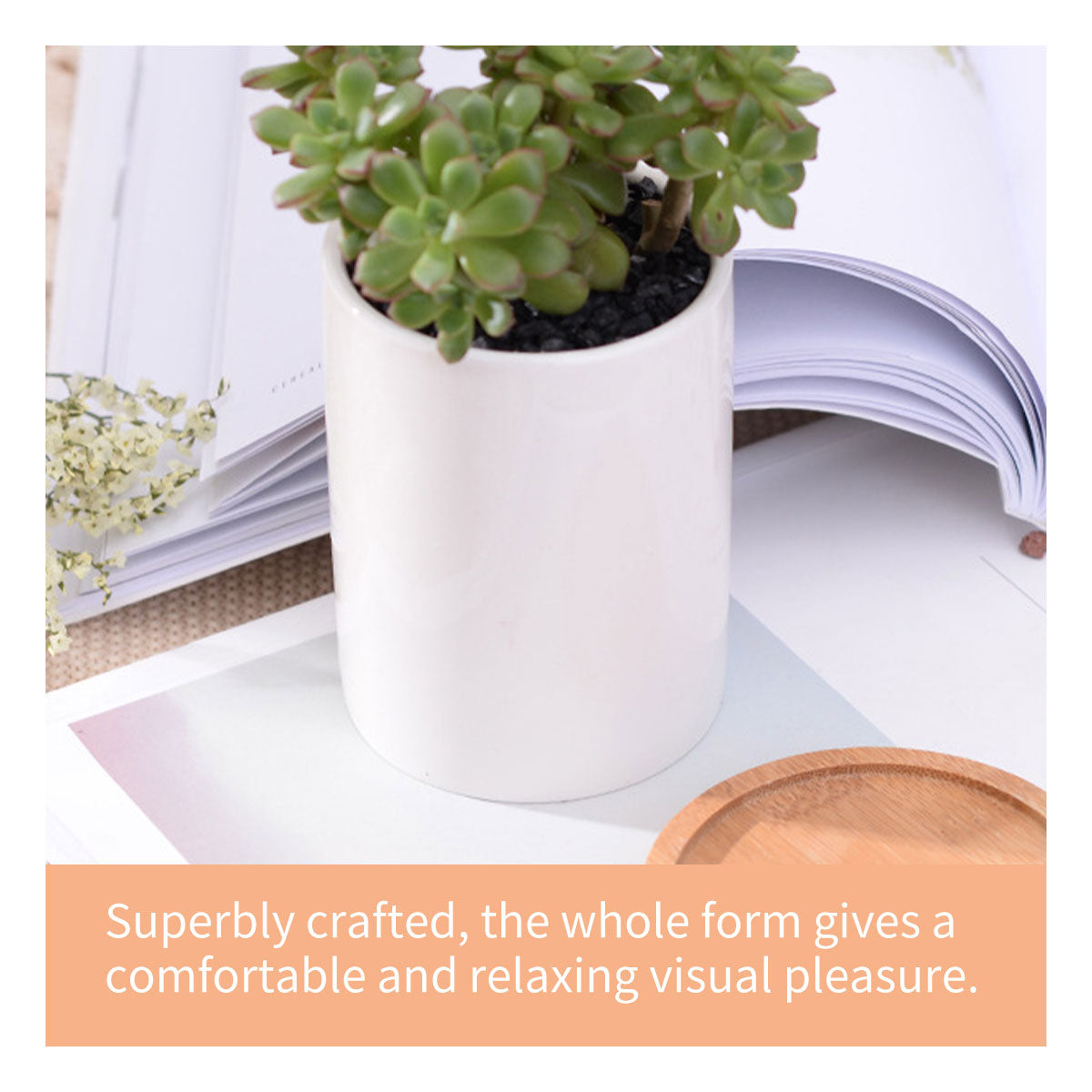 Creative Ceramic Pots Bamboo Drag Flower Planter Home Office Study Garden Decor - Gadget arcade