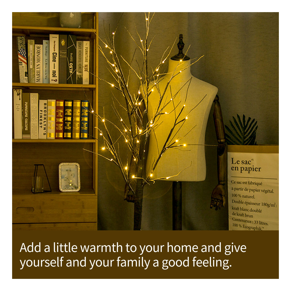 Xmas Simulation Snow Tree Light LED Christmas Branch Festival Home Garden Celebr - Gadget arcade