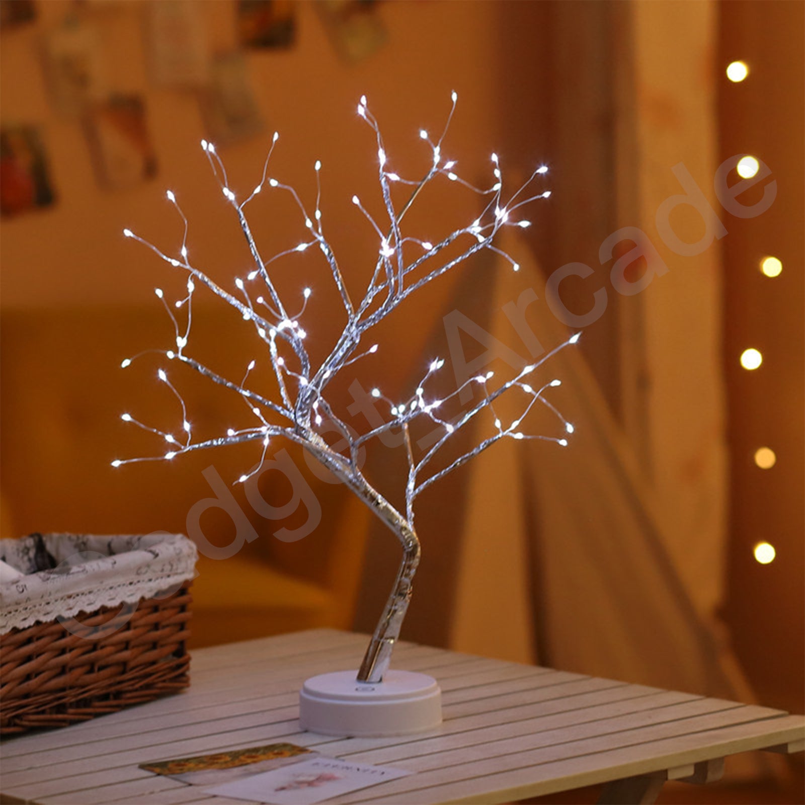 Desk Lamp Tree Lights USB Connection Night Light Two Way Battery Cable Portable - Gadget arcade