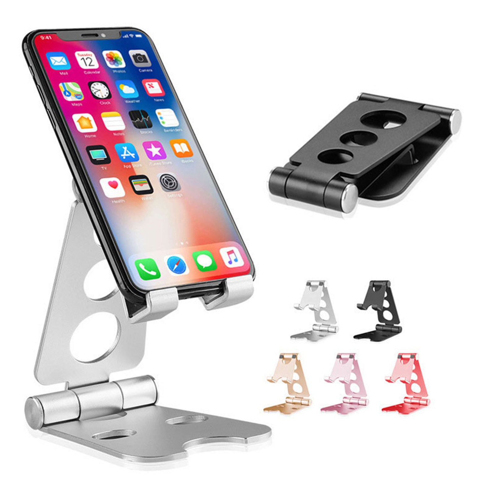 Aluminum Phone Stand Holder Desk Table Cell Phone Home Office Universal Mobile - Gadget arcade