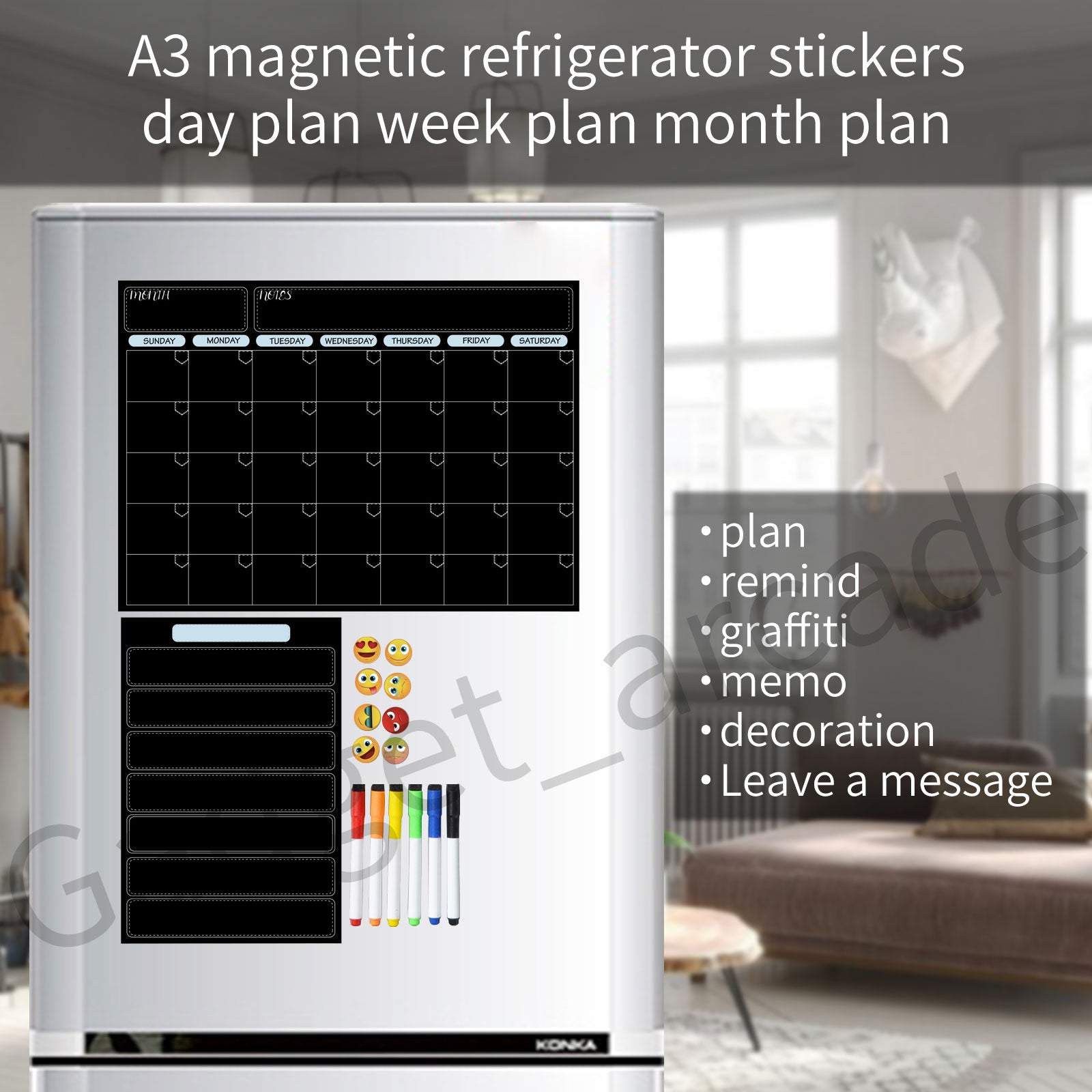 Magnetic Fridge Calendar Plain - Gadget arcade