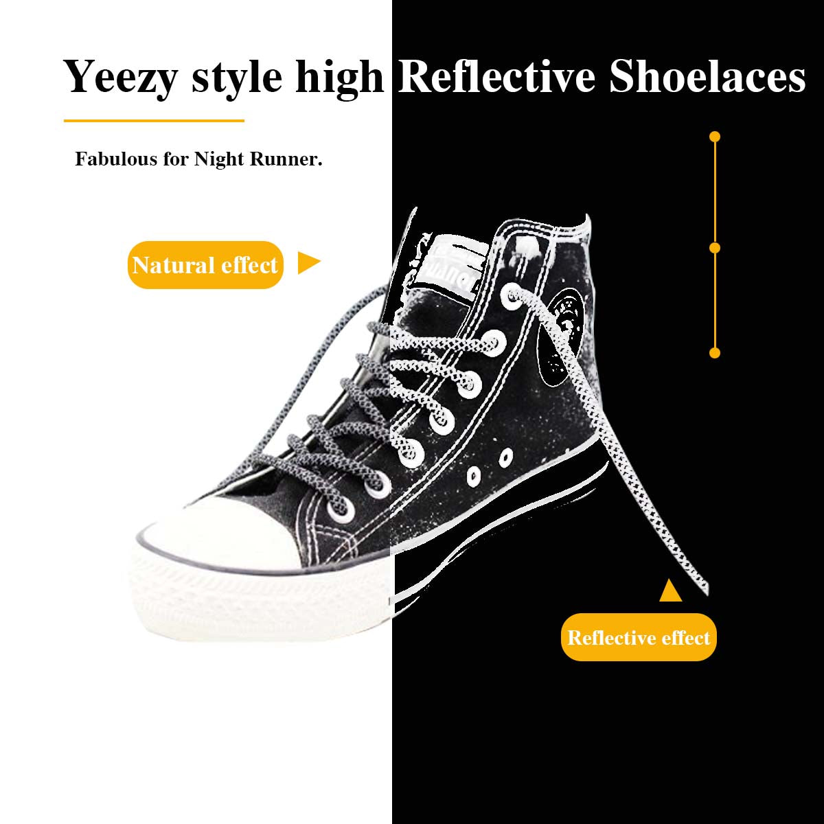 3M Reflective Colorful Round Shoelaces Sneakers Runners Laces Night for Yeezys - Gadget arcade