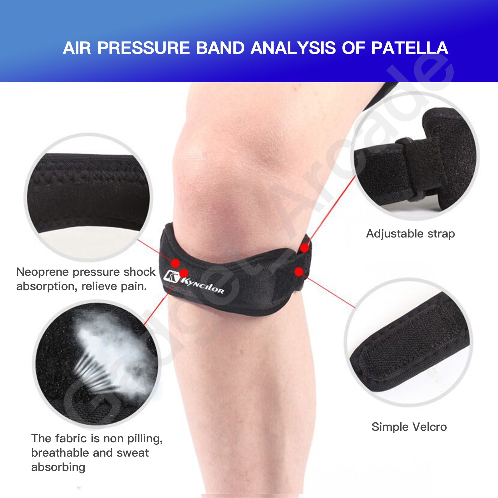 Patella Knee Support Strap Band Belt Brace Running Fitness Sports Compression - Gadget arcade